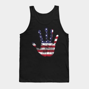 American Flag Handprint Stencil Tank Top